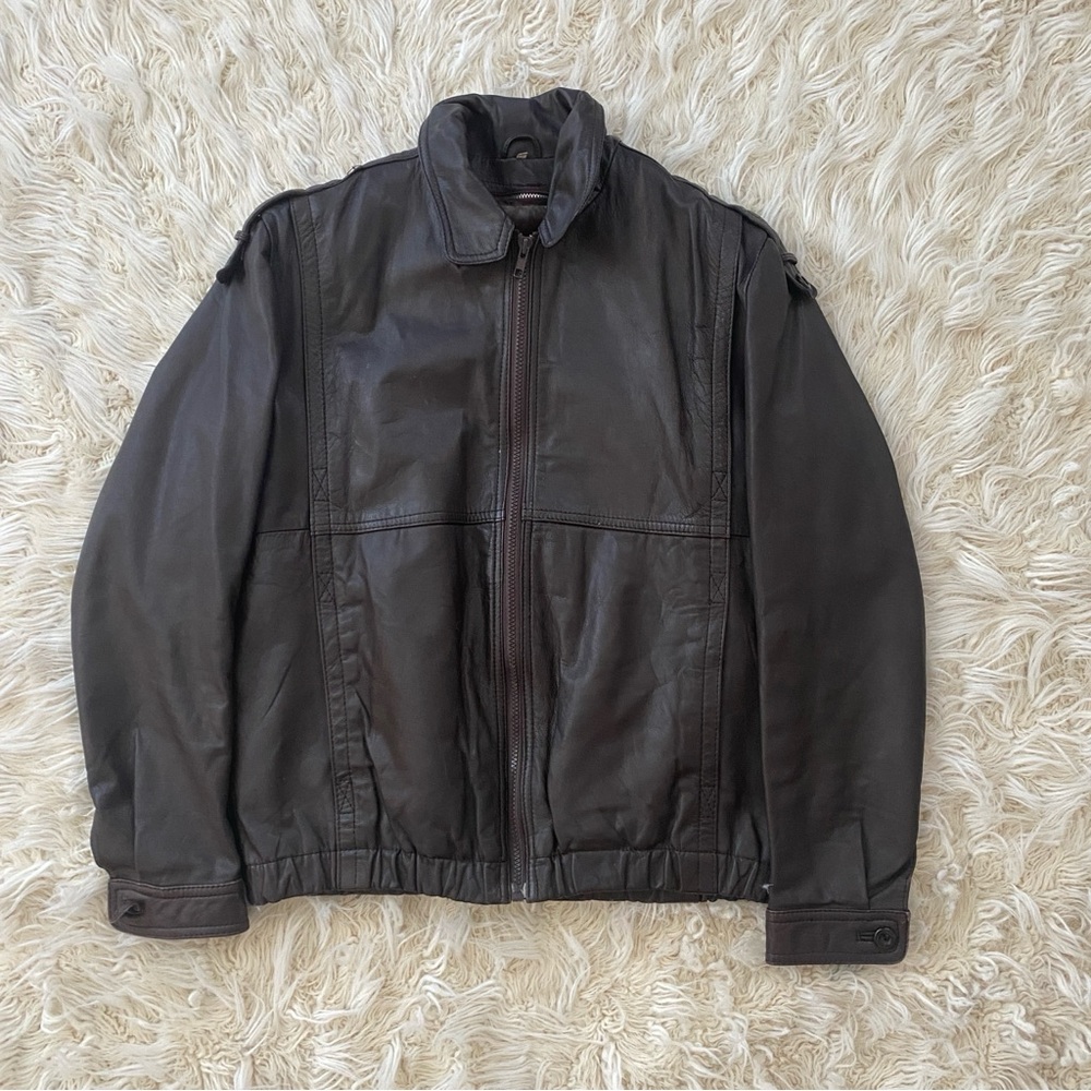 Fur-lined leather jacket